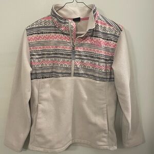 The North Face White Fleece Patterned Pullover 🩷🤍